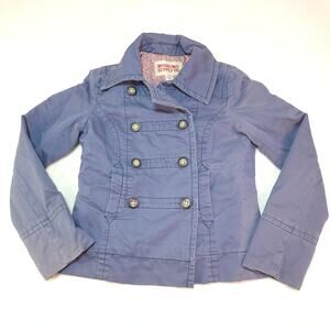 Vintage Y2k Mossimo Utility Jacket Small Blue Naval Double Breasted Military